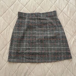Plaid high waisted skirt